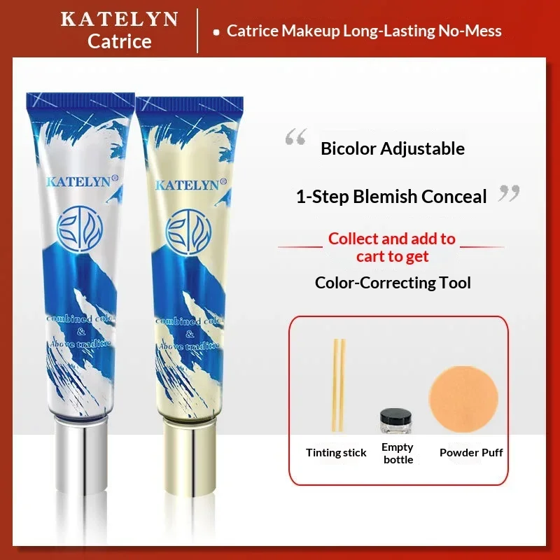 Two Tone Mixable Adjustable Foundation Liquid Face Makeup Base Full Coverage Hide Blemish Oil Control Sweat Cosmetic