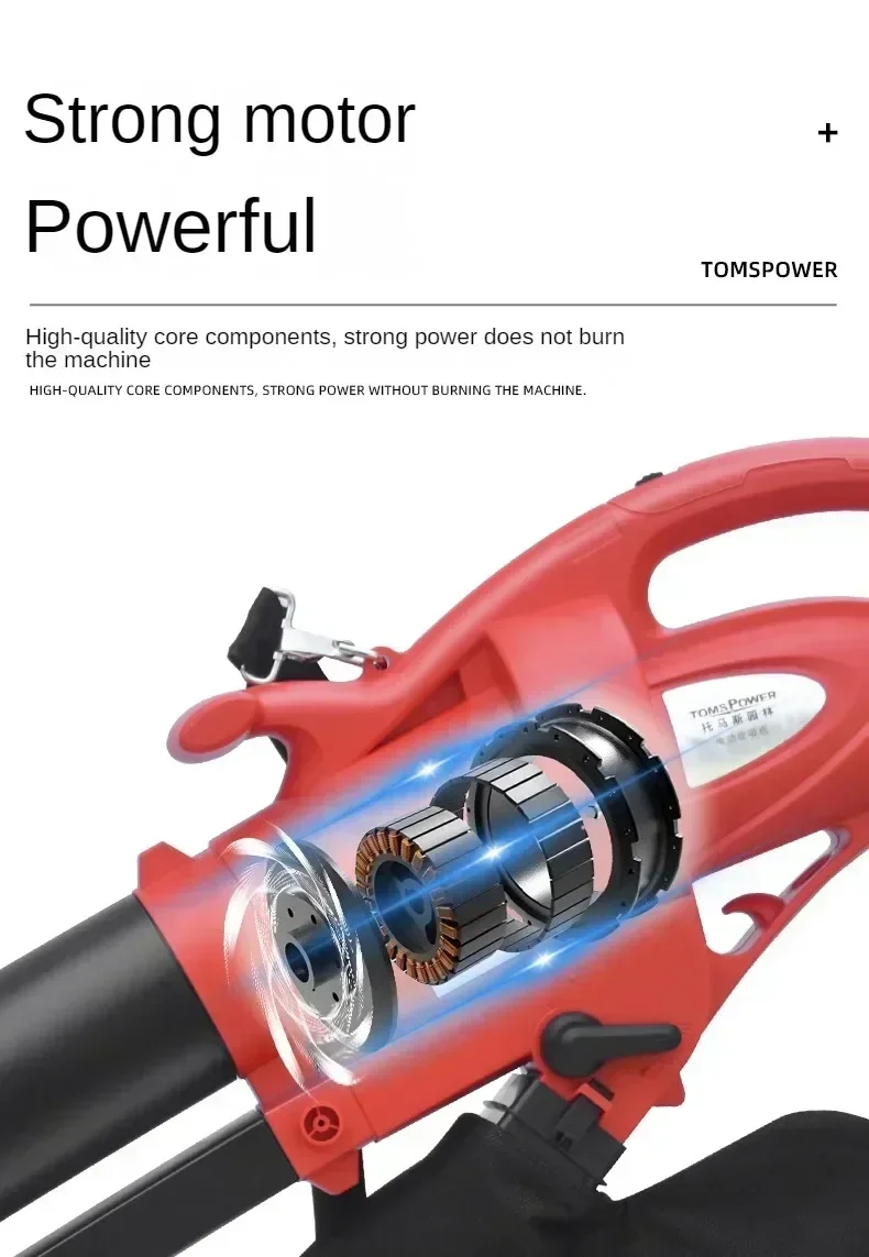 220V Powerful Electric Leaf Blower Vacuum for Yard Cleaning with Mulcher Function