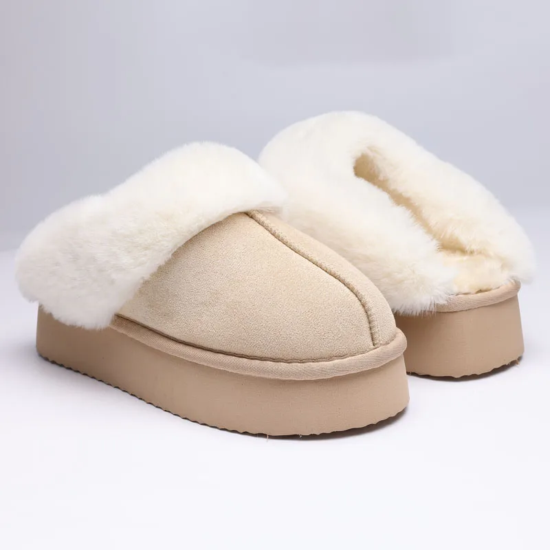 

Сланцы Comwarm женские пушистые, плюшевые теплые, мягкая пена с эффектом памяти, удобные шлепанцы на толстой подошве, домашняя хлопковая обувь