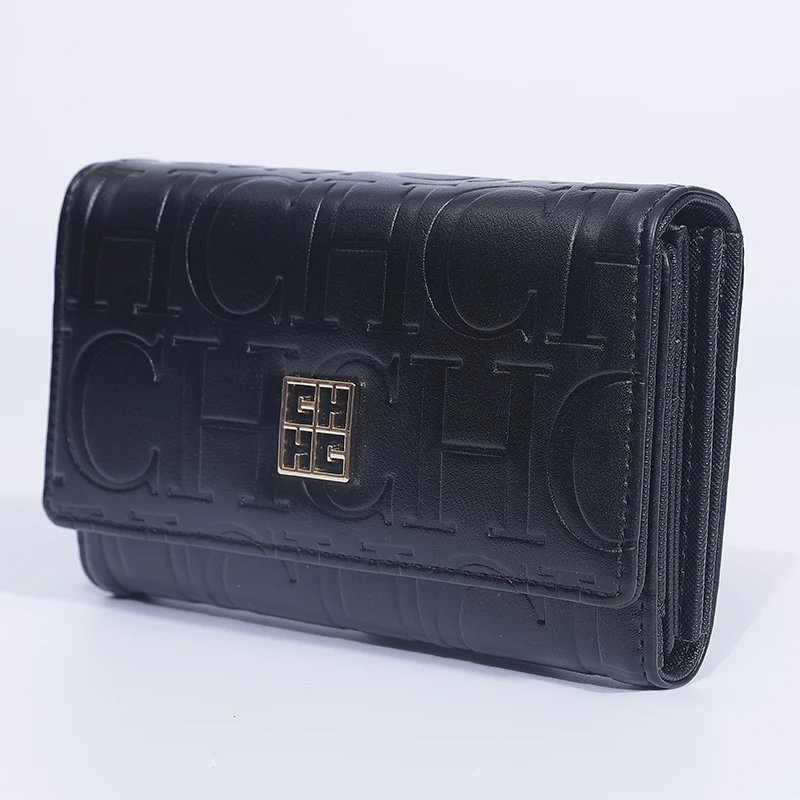 CH Minimalist Design Stylish Slim Wallet Chic Premium Texture Compact Multi Slot Women Accessory Trendy Daily Use