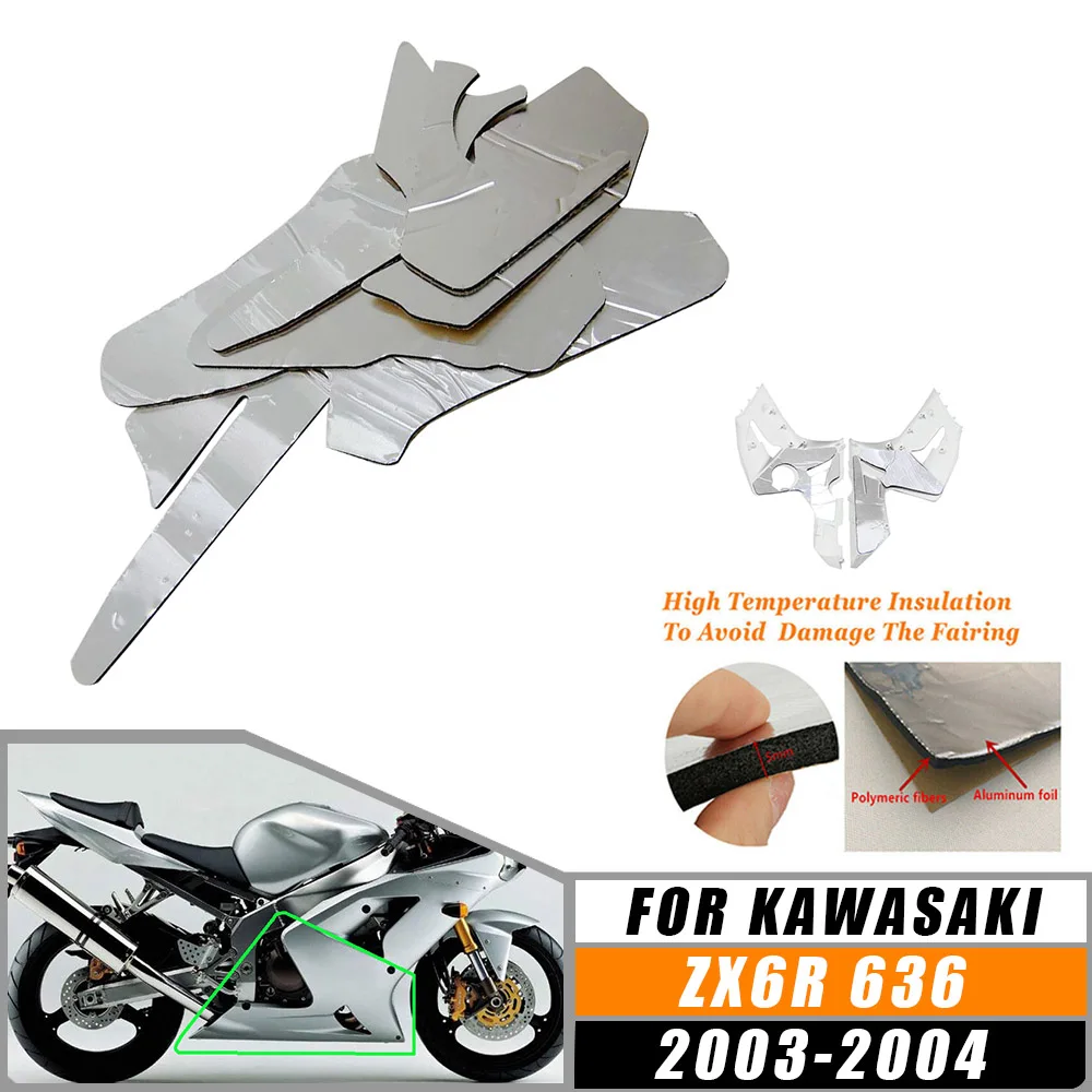

For Kawasaki Ninja ZX-6R 636 2003-2004 ZX6R Motorcycle Accessories Pre-Cut Belly Fairing Heat Shield Mat Insulation Protection