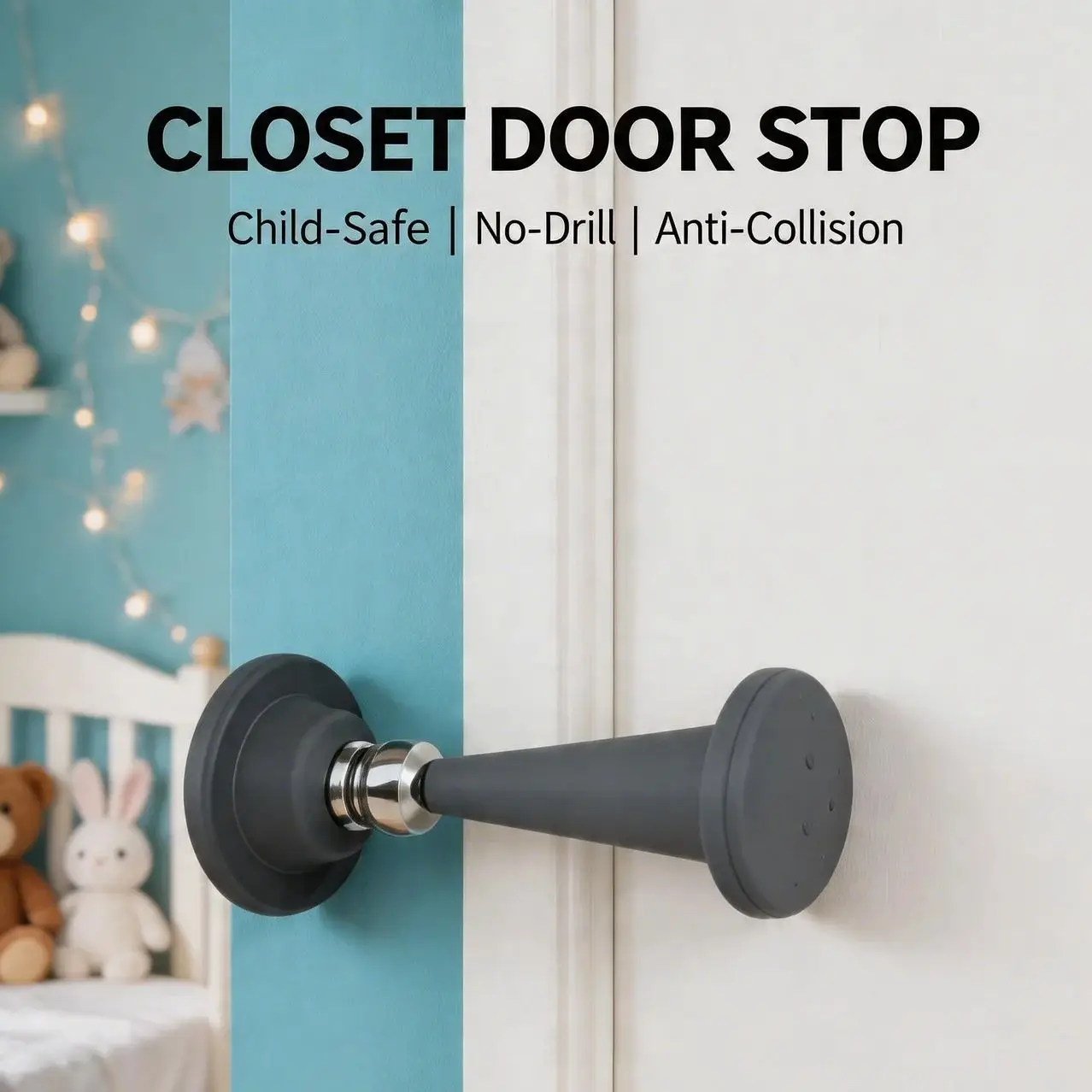 

Silicone No-Drill Door Stopper Anti-Collision Floor Stopper with Strong Suction for Bedroom Wall Protection Home Use