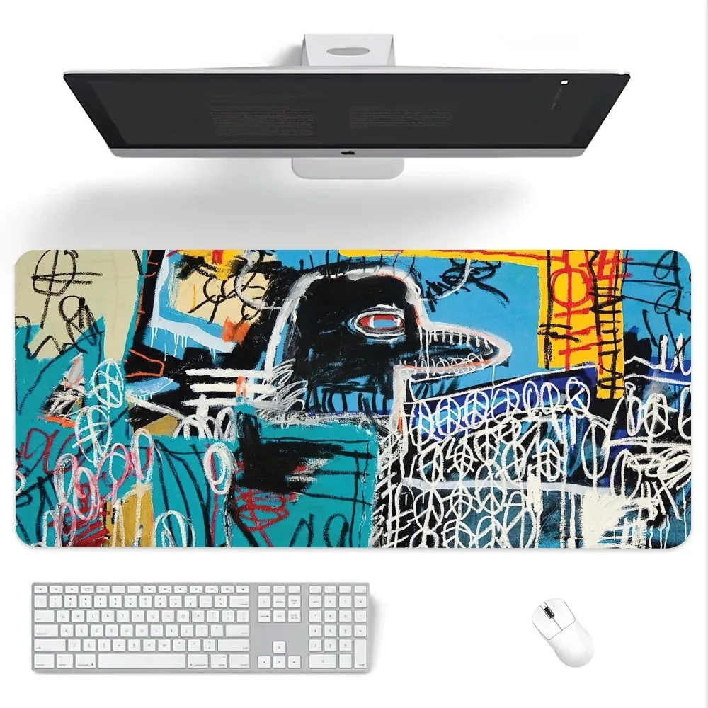 Art J-Jean-Michel B-Basquiat Mouse Pad Computer Laptop Gaming Office Wrist Guard tappetino per tastiera antiscivolo