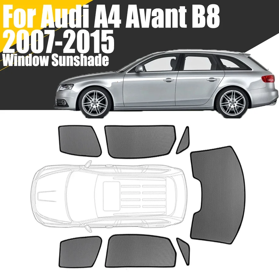 Custom Magnetic Car Window Sunshade For Audi A4 Avant B8 2007-2015 Allroad Wagon Curtain Mesh Front Windshield Frame Curtain