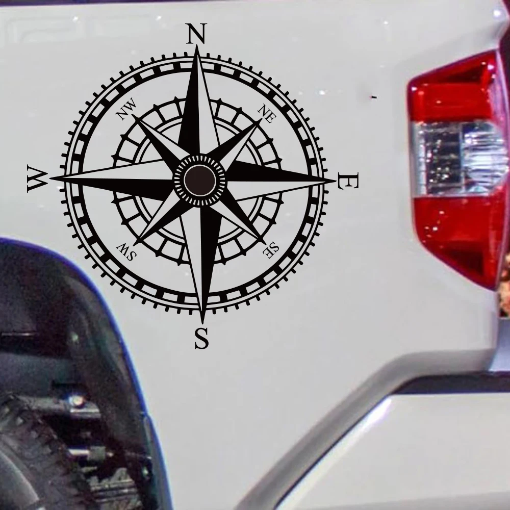 Compass Rose Car Sticker Travel Explore Adventure Time Hood Bonnet Windshield Camper Rv Motorhome Caravan Decal Decor