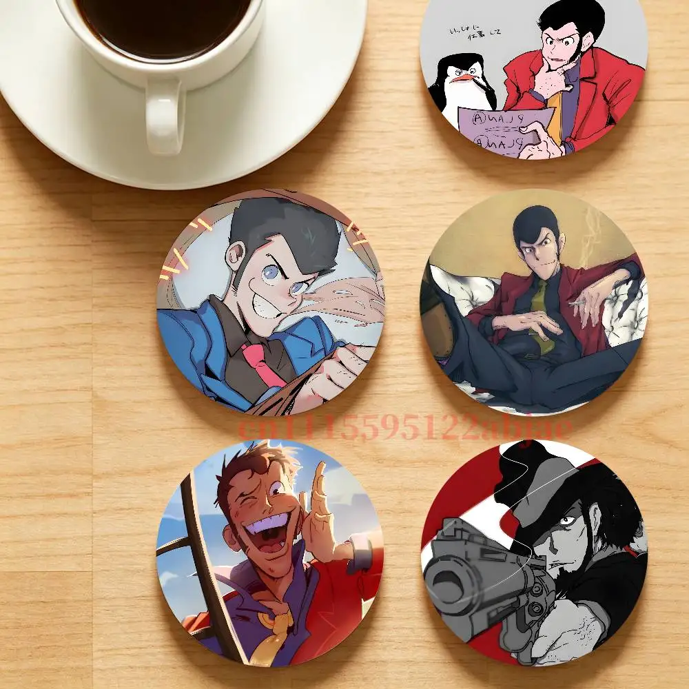 L-LUPIN THE 3RD Heat-Resistant Pine Coasters Lightweight Sturdy for All Drinkware Easy to Clean
