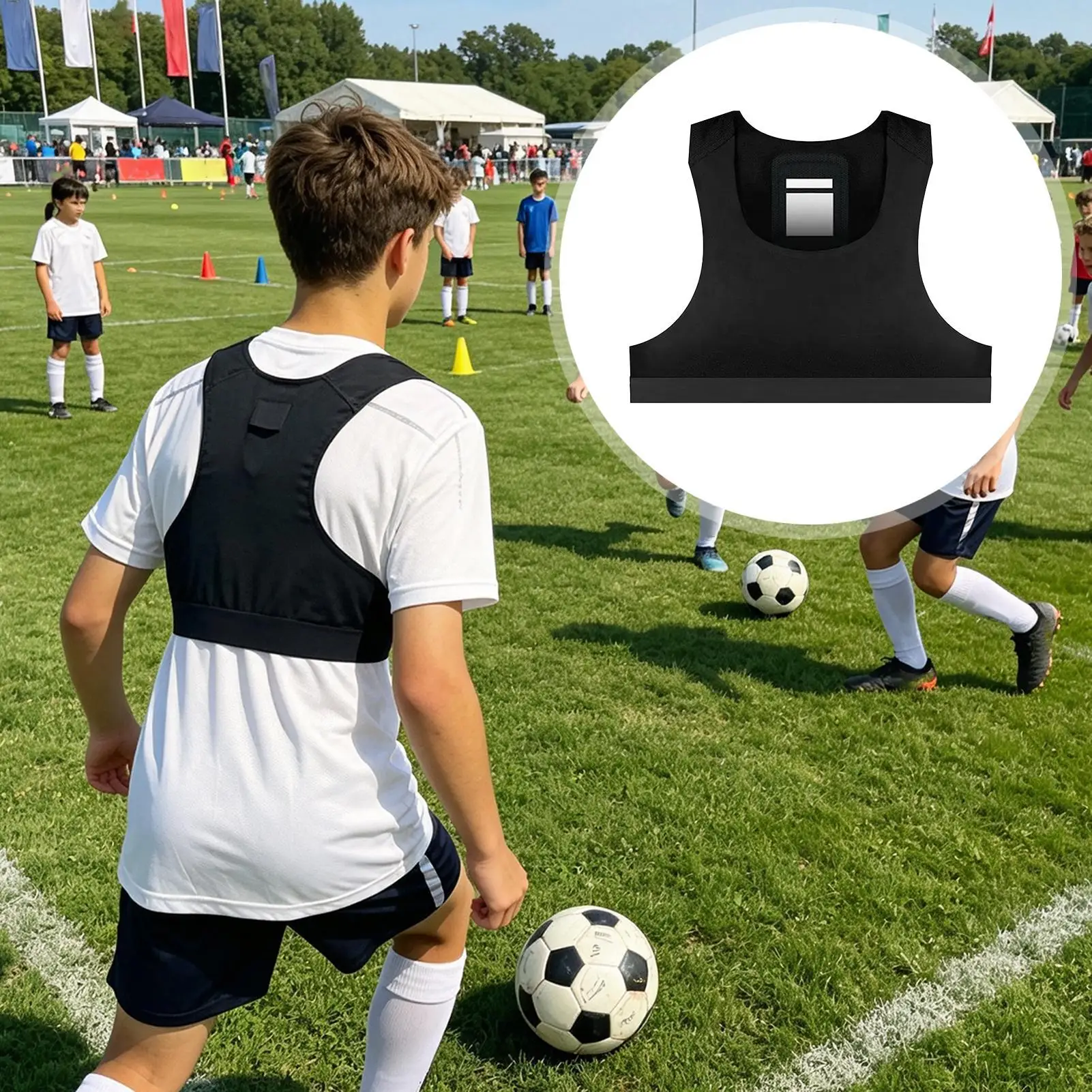 GPS Tracker Soccer Vest Quick-Dry Lightweight Scrimmage Jersey With Anti-Slip Strip Adult Youth Training Shirt For Team Sports