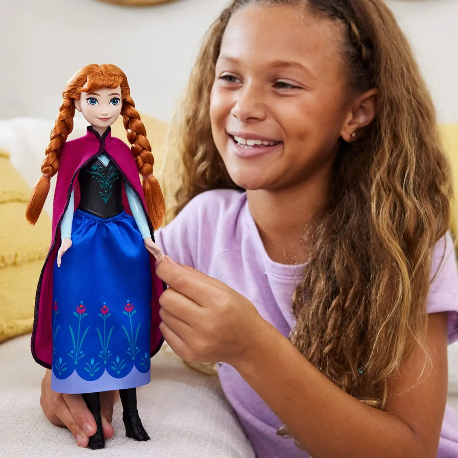 Original Disney Cartoon Frozen Elsa Anna Figure Princess Doll Toys Princess Dress Toys for Girls Movie Character Birthday Gifts