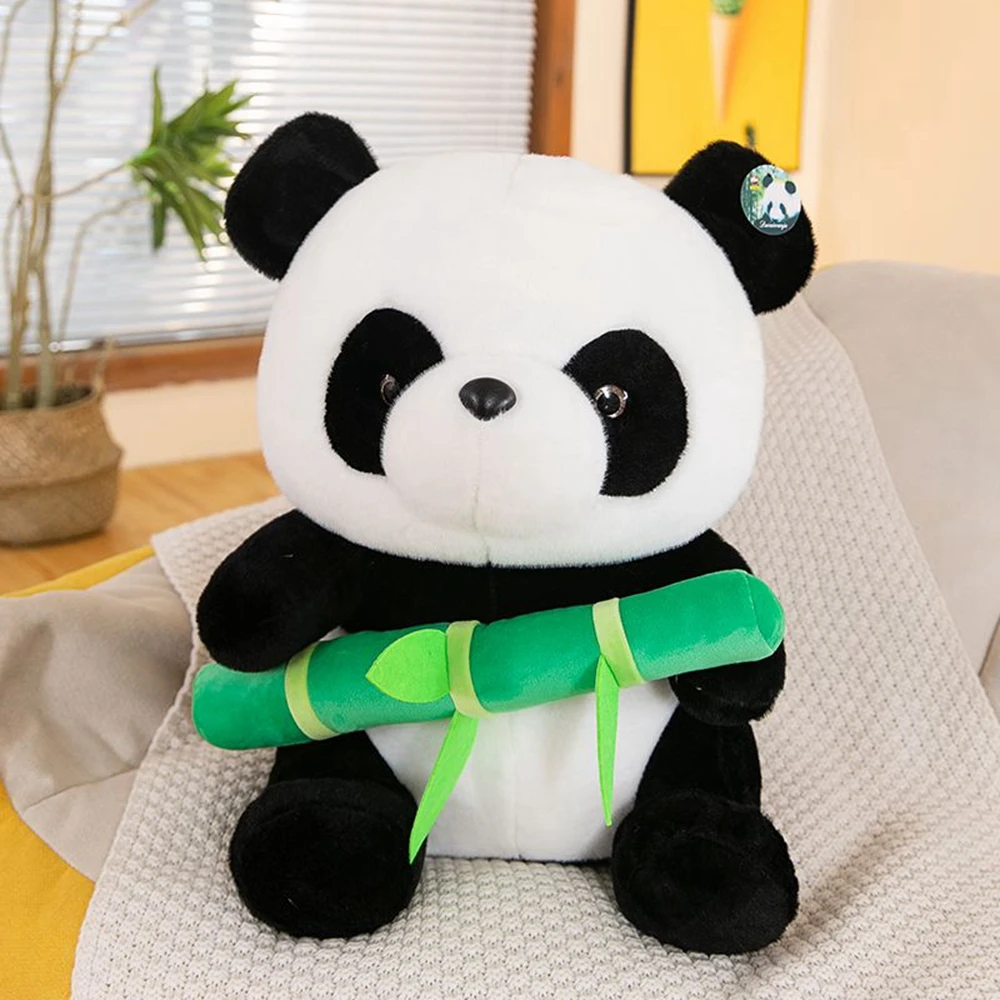 30CM Bamboo Panda Plush Toy Simulation Giant Panda China National Treasure  Huanhuan Dolls Festival Gifts  For Children Birthday