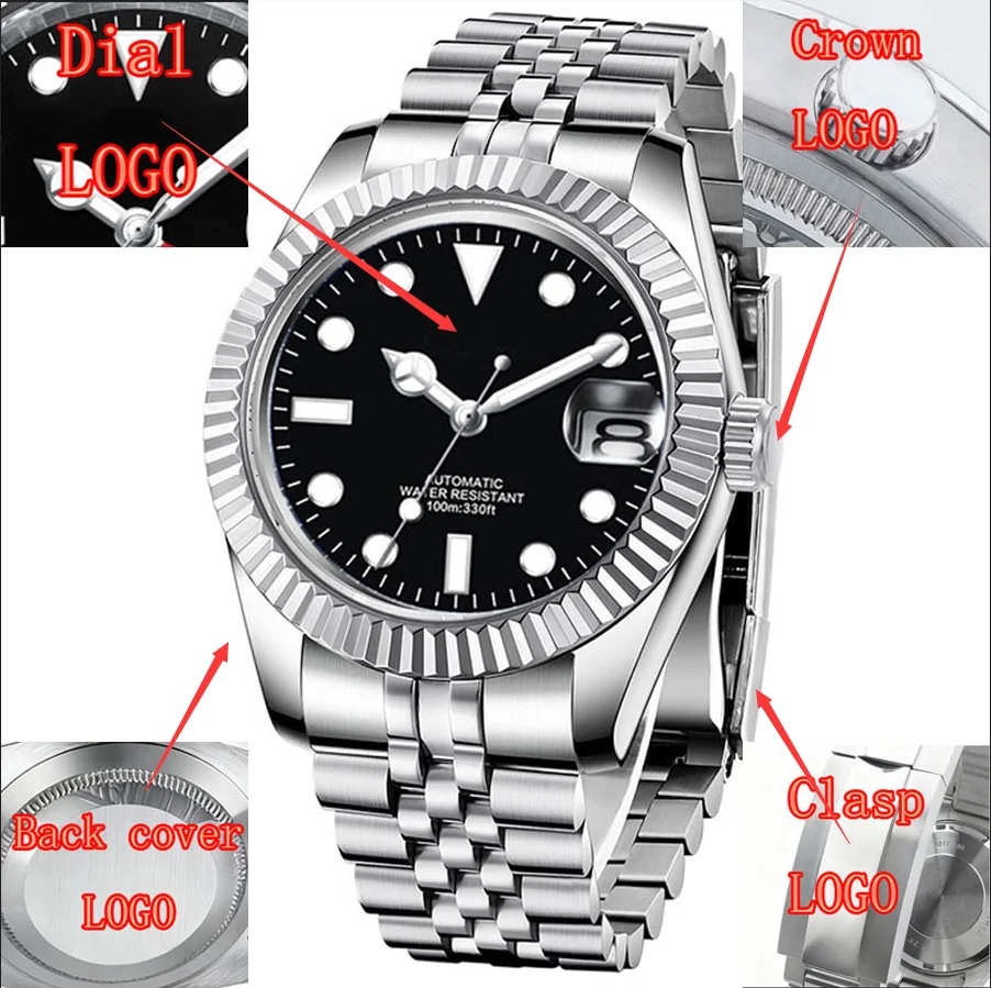 Zegarek męski automatyczny Corgeut Luxury 10ATM z własnym LOGO, 36mm/39mm, szkło szafirowe, mechanizm NH35, zegarki mechaniczne na rękę, Reloj para hombre