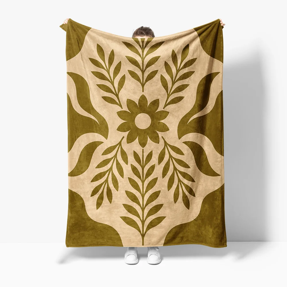 

Плюшевое одеяло с цветочным узором в виде листьев, диван-кровать, декор для гостиной, теплое уютное покрывало, подарок