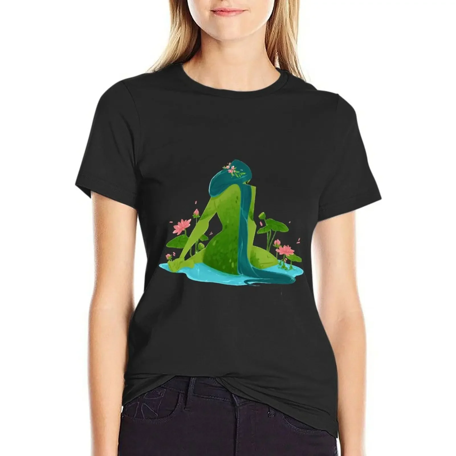 

Water nymph T-Shirt heavyweights graphics summer top plain oversized workout shirts for Women