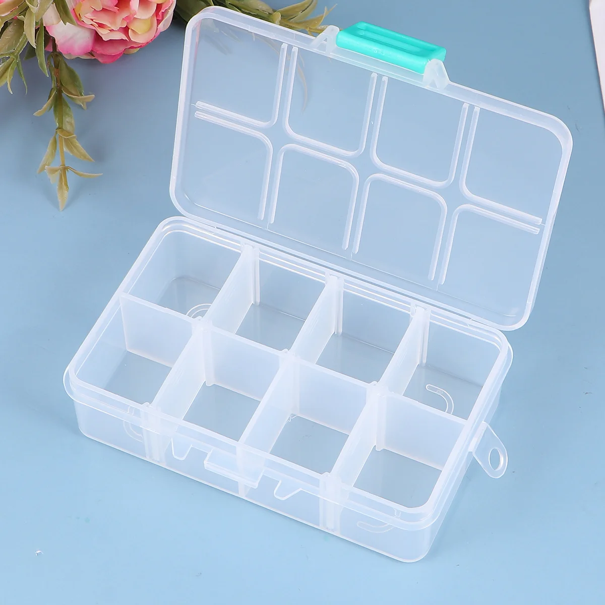 

4 шт., домашняя коробка для хранения ювелирных изделий, прозрачный 8 сеток, квадратный органайзер, держатель для сережек, браслетов, настольный чехол