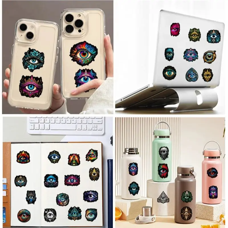 50Pcs Terror Eyeball Cool Cartoon Graffiti Stickers DIY Phone Guitar Laptop Notebook Suitcase Cup Waterproof Sticker Kids Toy