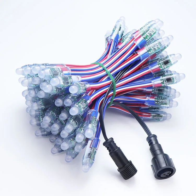 Free Sample WS2811 Diffused Digital RGB LED Pixel String Light 12mm Individually Addressable