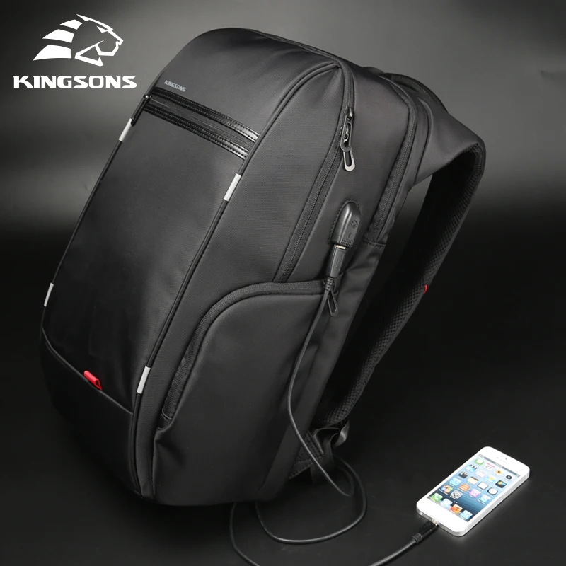 Imagem -04 - Kingsons Anti Roubo Melhor 15 Polegada Homens Mochilas Portáteis à Prova Impermeável Água Viagem Usb Carregador Bolsas de Escola