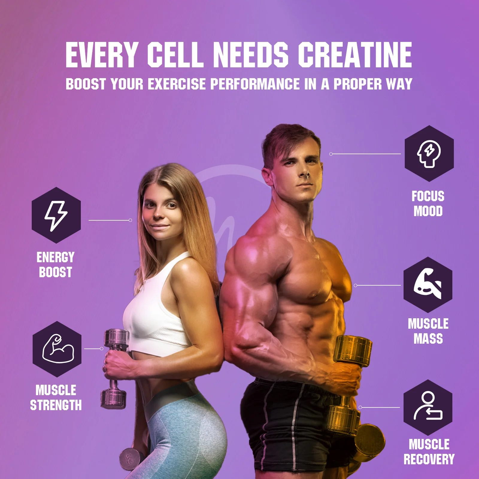 Creatine Monohydrate Gummies for Build Muscle & Enhance Performance Keto Friendly, Non-Gmo