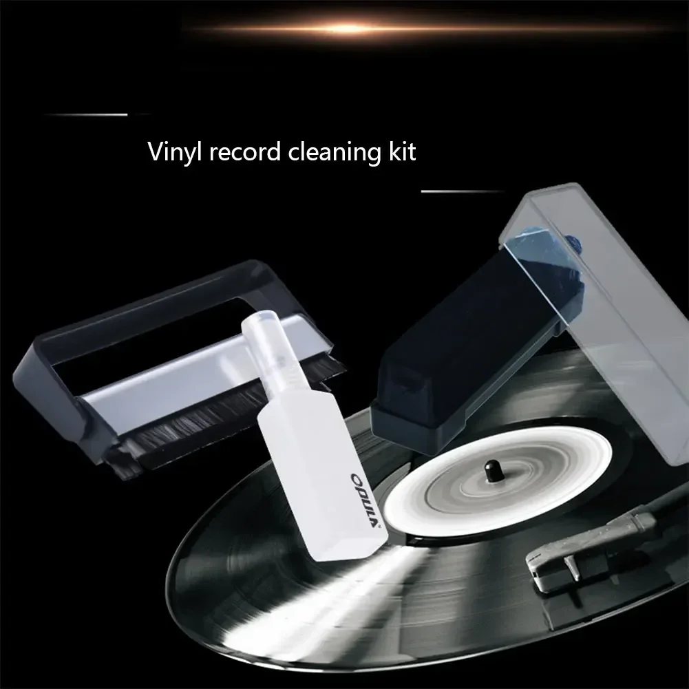 فرشاة تنظيف سجل الفينيل المحمولة المضادة للكهرباء الساكنة فرشاة تسجيل ألياف الكربون + فرشاة القلم LP ملحقات مشغل الفونوغراف الفينيل