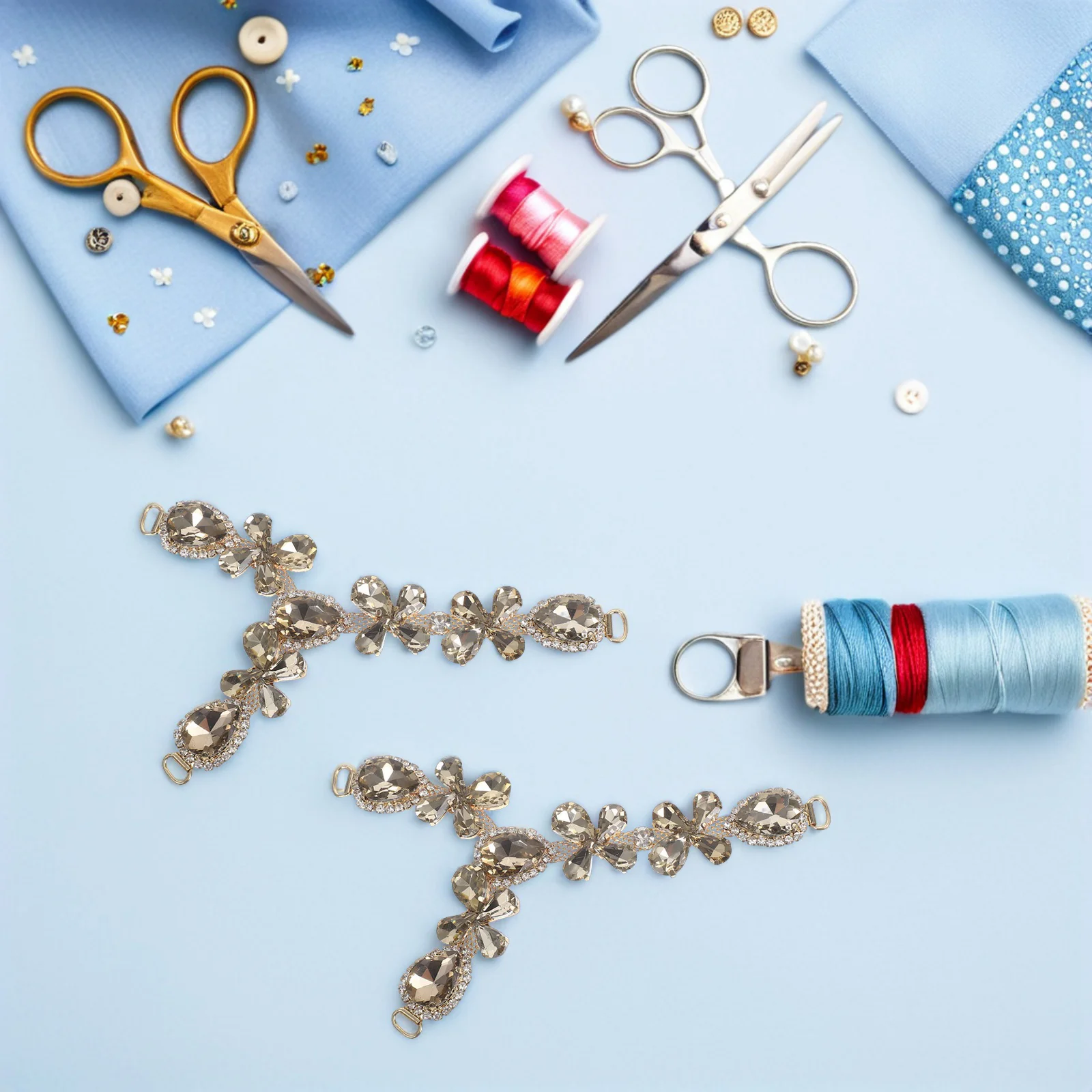 

2Pcs Alloy Shoe Chains Decorative Accessories Rhinestone Charms Foot Jewelry Summer Sandals Beach Casual Wedding