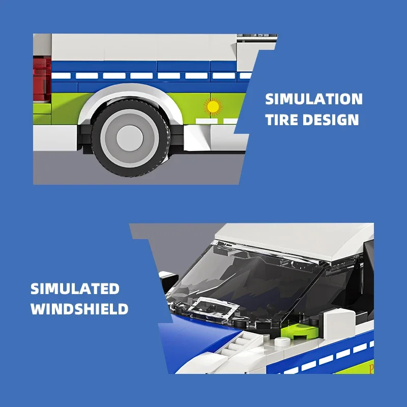 430 個ヨーロッパ警察突撃車両ビルディングブロック市警察パトカーモデルレンガ知育玩具子供のためのホリデーギフト
