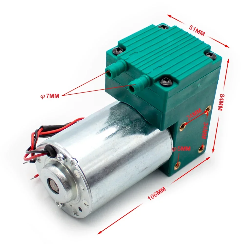 12V/24V/220V 12W Mini Vacuum Pump Small Vacuum Suction、Diaphragm、Air Pump -70KPA +150KPA 10L/MIN