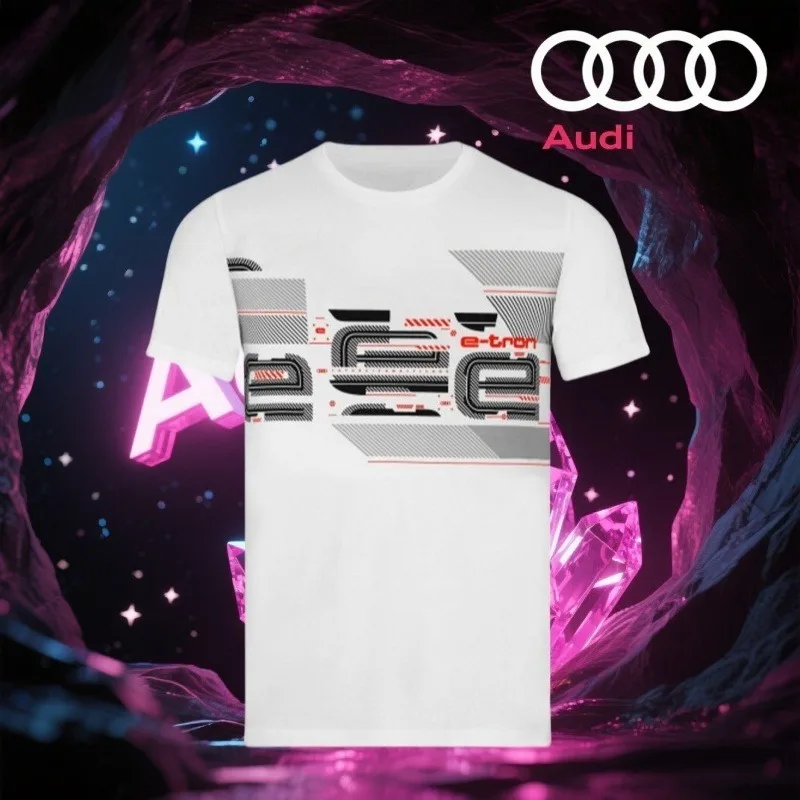 

New Audi E-tron T-shirt Best-selling AUDI Driver Shirt Brand Short Sleeved Summer Casual Fashion Pure Cotton Short Sleeved