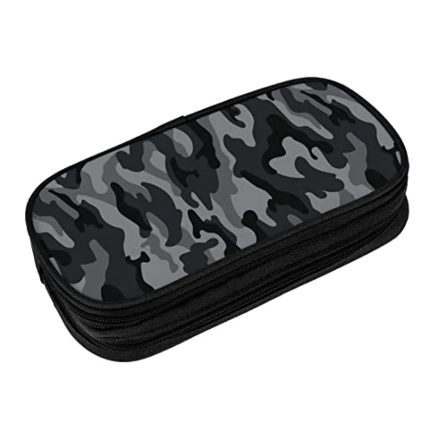 

Army Pencil Case Big Capacity Multi Compartment Stationery Box Grey Camo Pencil Pouch Holder Desk Organizer For School Office H