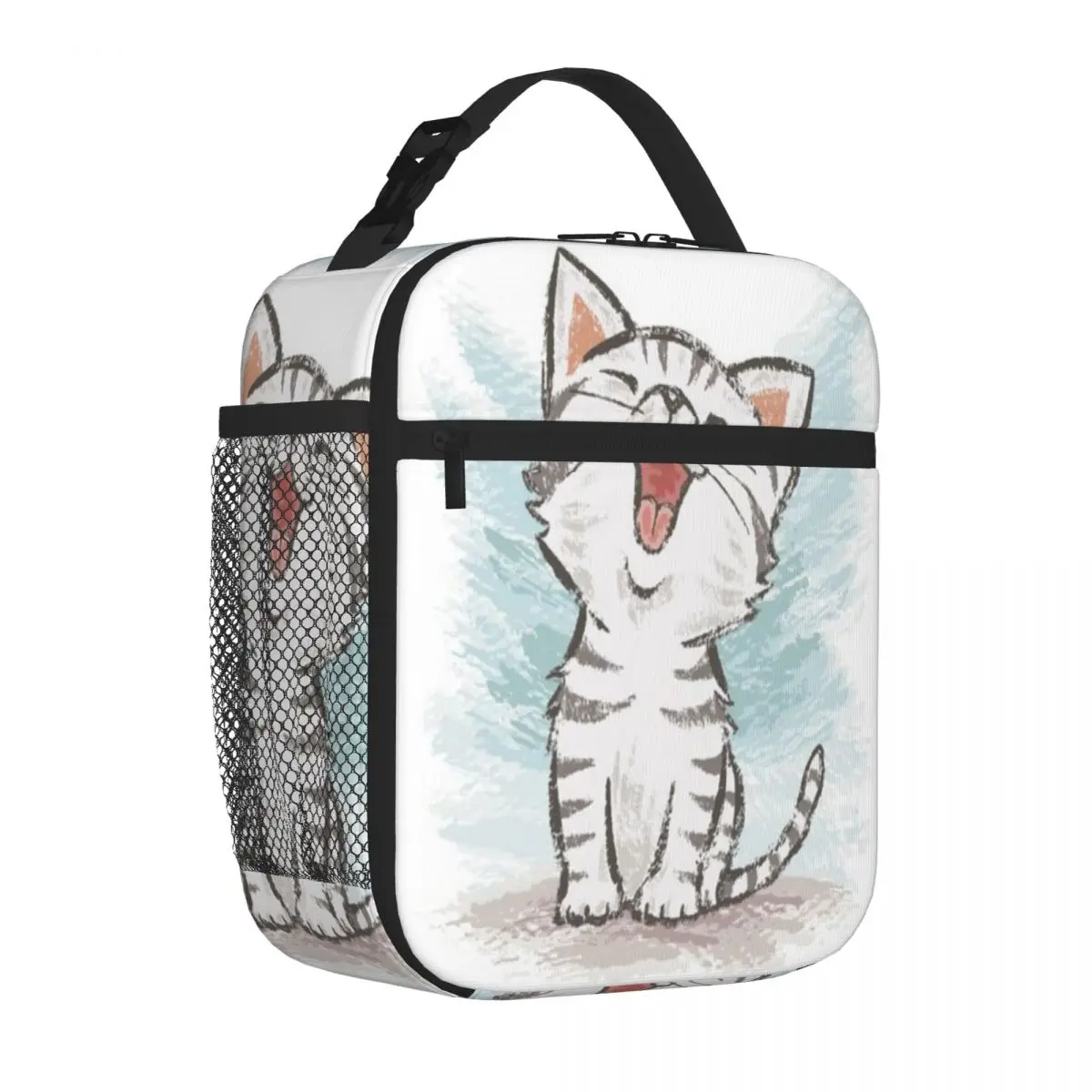 Bestselling American Shorthair Happy Compact Style Neoprene Lunch Bag Elementary School Thermal Tote