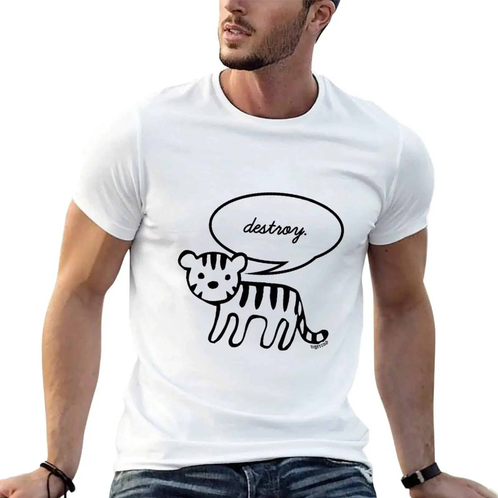 Tigercub destroy cute T-Shirt customs vintage clothes for men