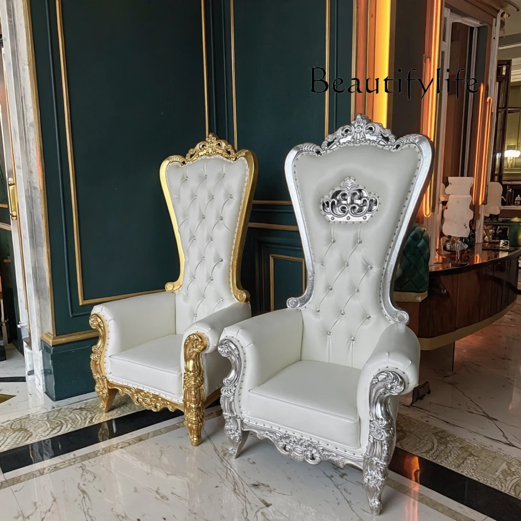 المبيعات الساخنة رخيصة الثمن الذهب الفاخرة الحدث الملكي العرش الملك نمط كرسي الزفاف مقاعد العروس والعريس #6