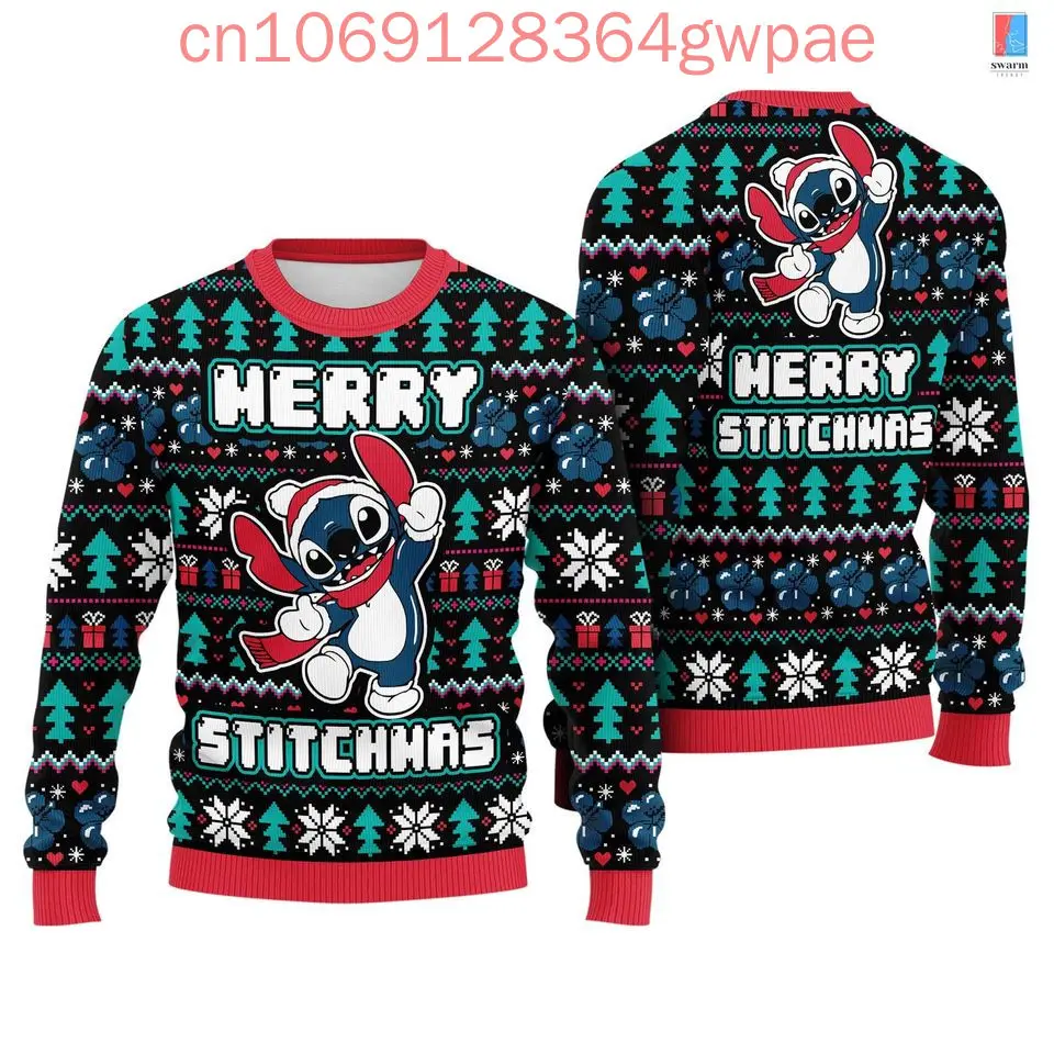 Disney Stitch Ugly Sweater Men\'s Women\'s 3d Sweater Tops Christmas Sweater Anime Xmas Gifts Christmas Sweater