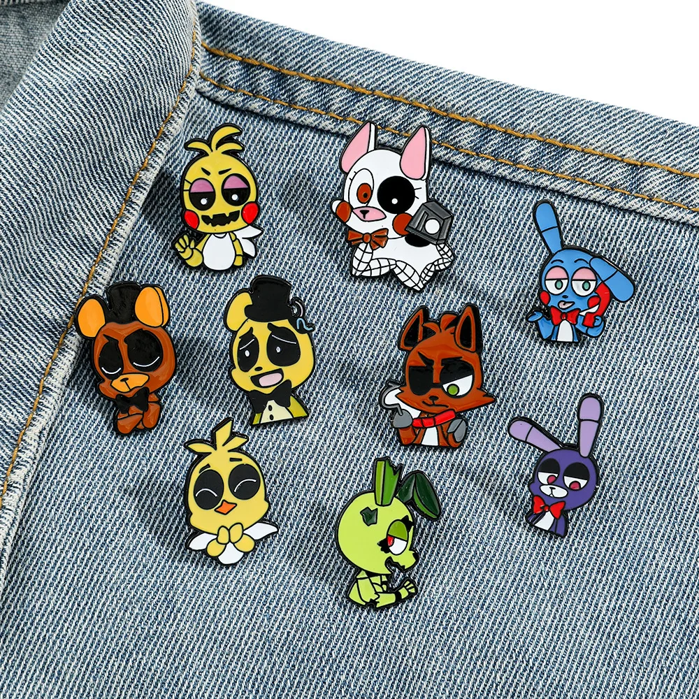 FNAF distintivo in metallo giochi Horror spilla carino abbigliamento borsa decorazioni Souvenir Cartoon Anime nuovi bambini ragazzi e ragazze regali