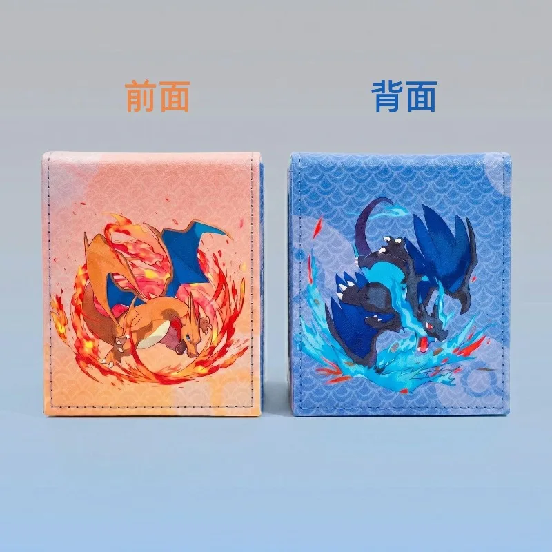 Коробка для хранения коллекционных карт PTCG MEGA Evolution XY Charizard Magnetic Leather Board Game Card Box YGO OPCG DTCG WS, подарочная упаковка