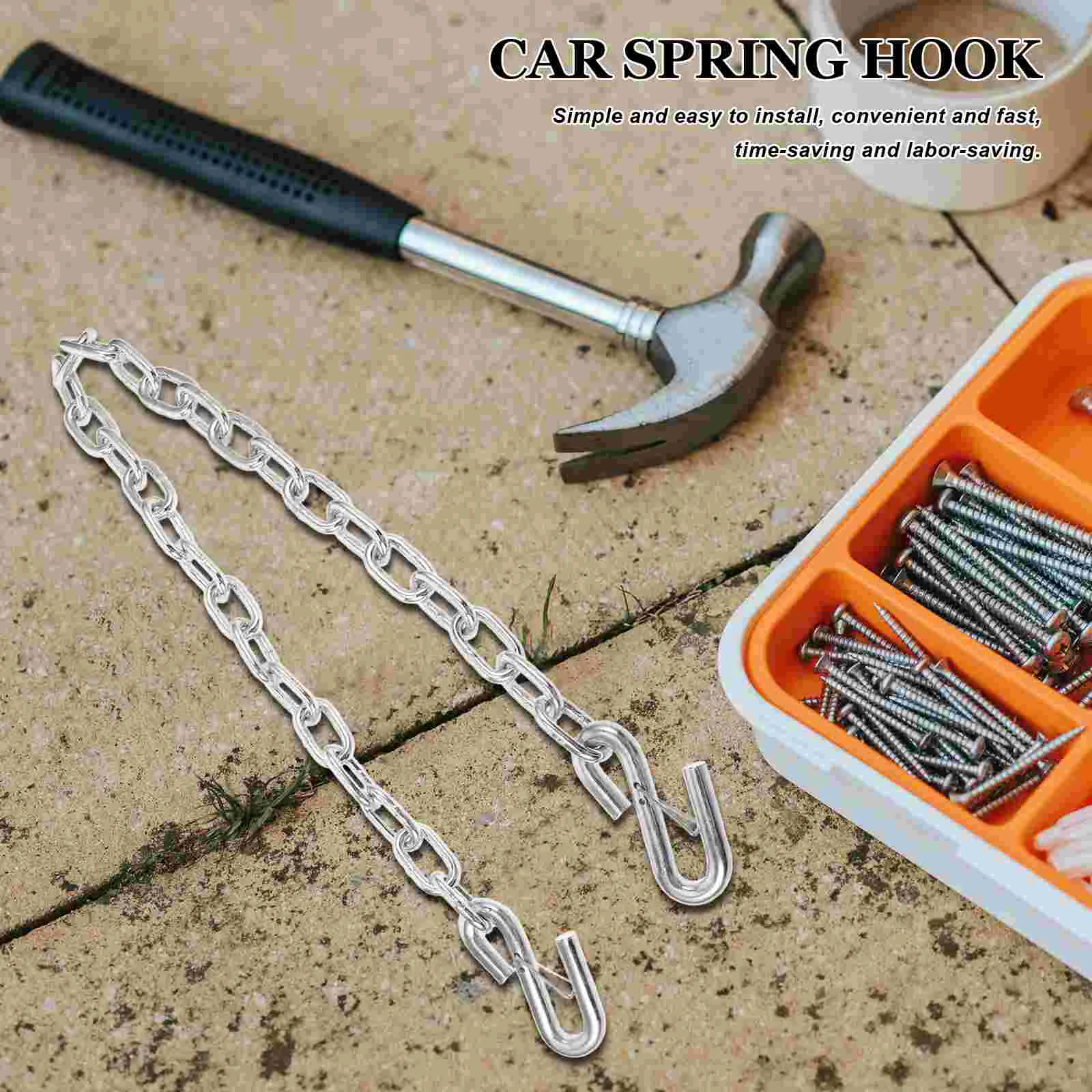 Car Spring Hook Heavy Duty Chain Boat Safety Bow for Trailer Chains Towing Snap with Hooks Stainless Steel