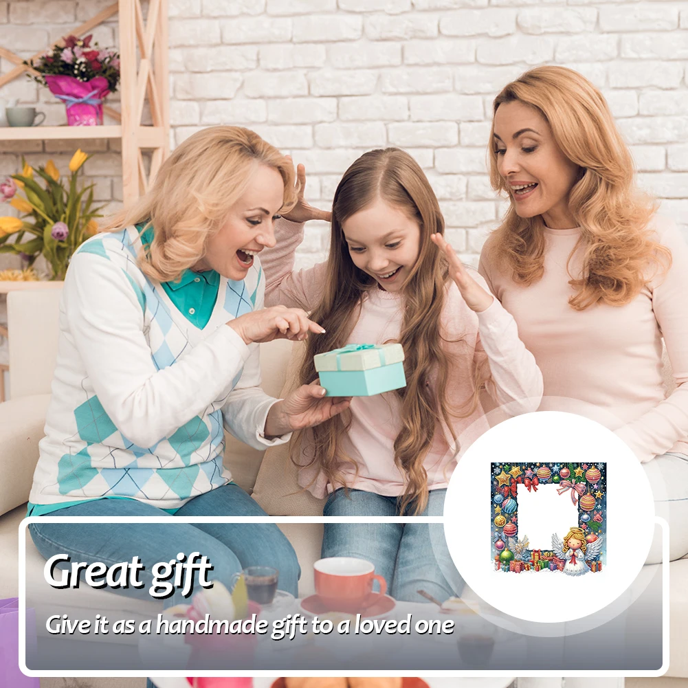 

2D плоский DIY Рождественский ангел алмазная живопись фоторамка хрустальная фоторамка Декор