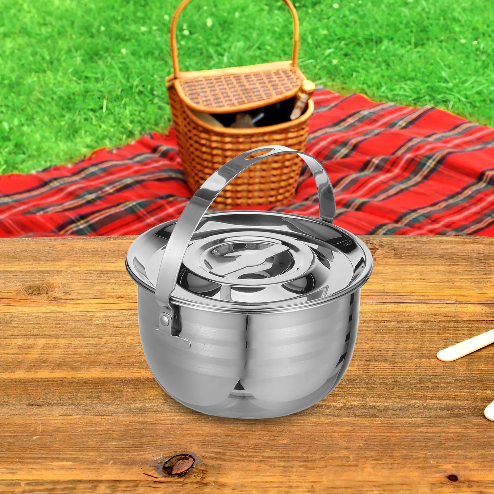 

1Pcs Large Capacity Stainless Steel Soup Pot Wear-Resistant Bottom Stew Pot Household Kitchen Efficient Use Creative Cookware