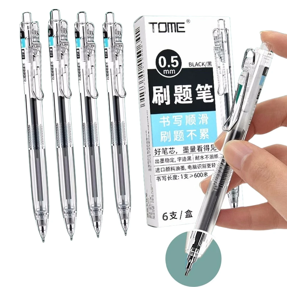 0.5mm Fine Point Gel Pen Fast Drying St Black Ink Refills for School Office Student Exam Writing Drawing Stationery Cute Pens