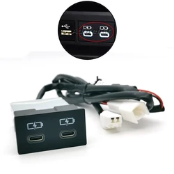 Car Charger Socket Dual USB PD Type C Charging Outlet Fuse Box Power Adapter for Toyota Camry Highlander Corolla RAV4 LEVIN