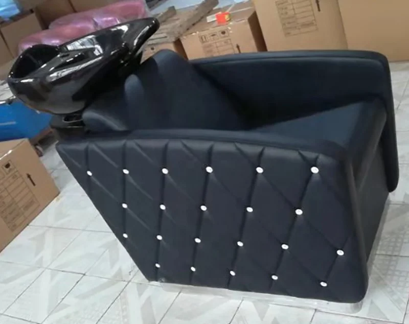 Customizable Modern Shampoo Chair Backwash Unit Shampoo Bowl Hairdressing Sink Chair Salon Furniture Salon Washing Hair Ceramic