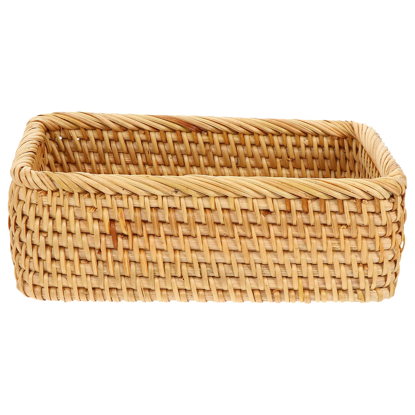 

1Pcs Rattan Woven Basket Exquisite Desktop Organizer for Sundries Storage Elegant Design Long-Lasting Use Storage Basket