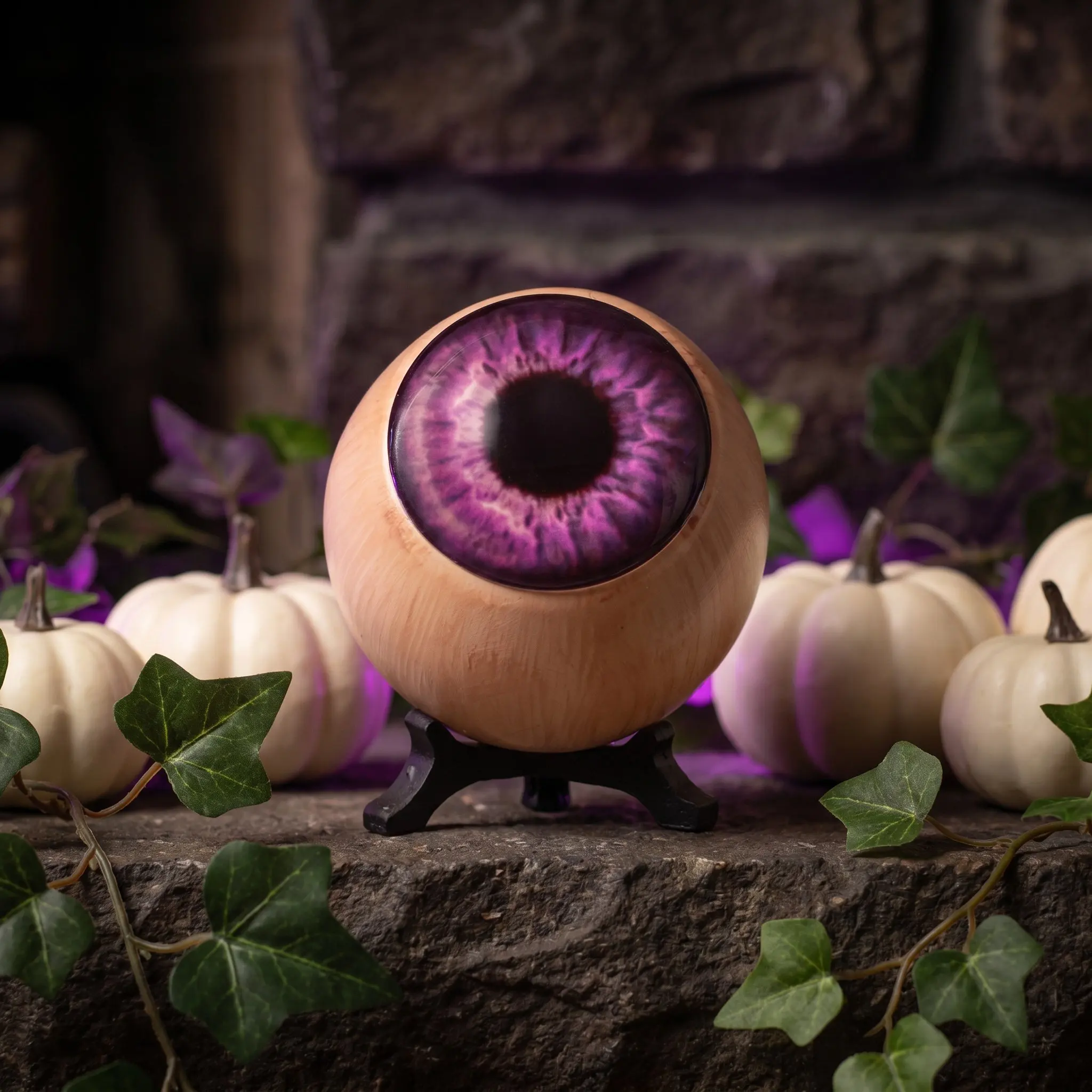 Realistic Round Eyeball Resin Gothic Fake Creepy Eyes with Stand Halloween Party Tabletop Centerpiece Decorations