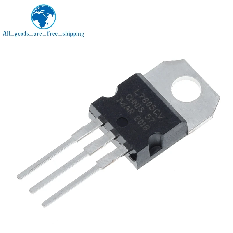 TZT 10pcs/lot New L7805CV voltage regulator TO-220 L7805 7805 5V POSITIVE VOLTAGE REGULATORS