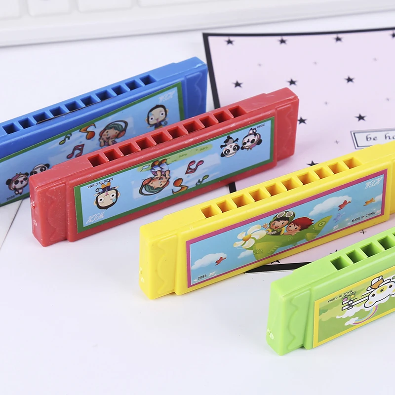 1PC Children\'s Mini Ten-hole Harmonica Toy Primary School Students Beginners Blowing Musical Instruments Harmonica Gift