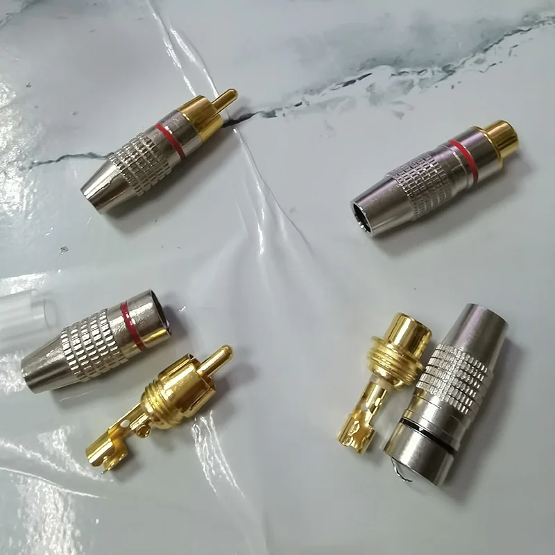 2 type Gold Plated RCA male or female Jack Plug Socket Audio Video Locking Cable Connector solder non solder Solder-Free Adapter