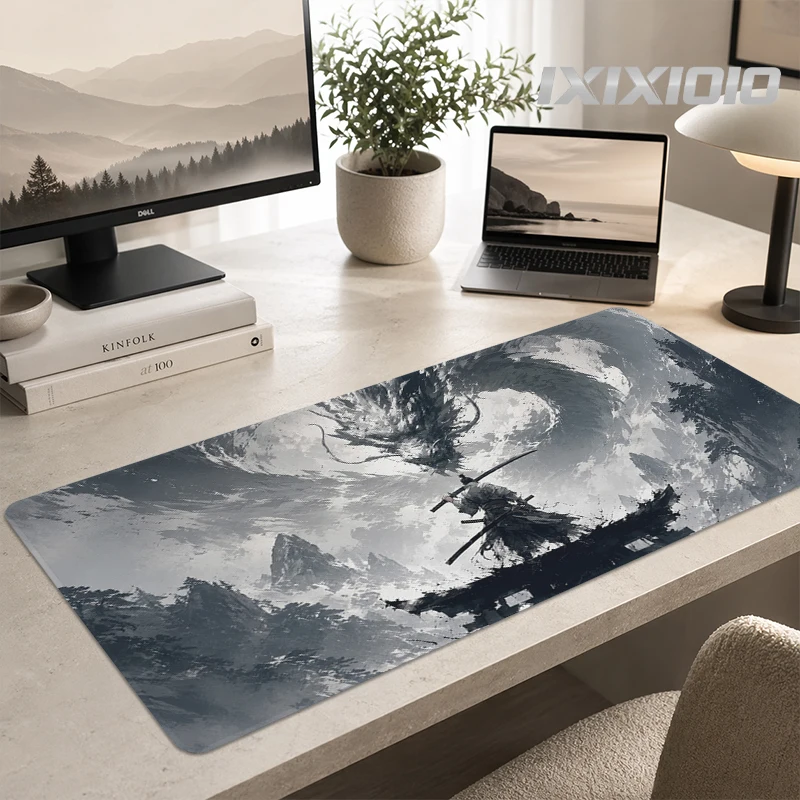 Ink Dragon Spirit Mouse Pad Gamer printon demand Large Computer Custom Mousepad XXL Playmat Natural Rubber Carpet Office Laptop