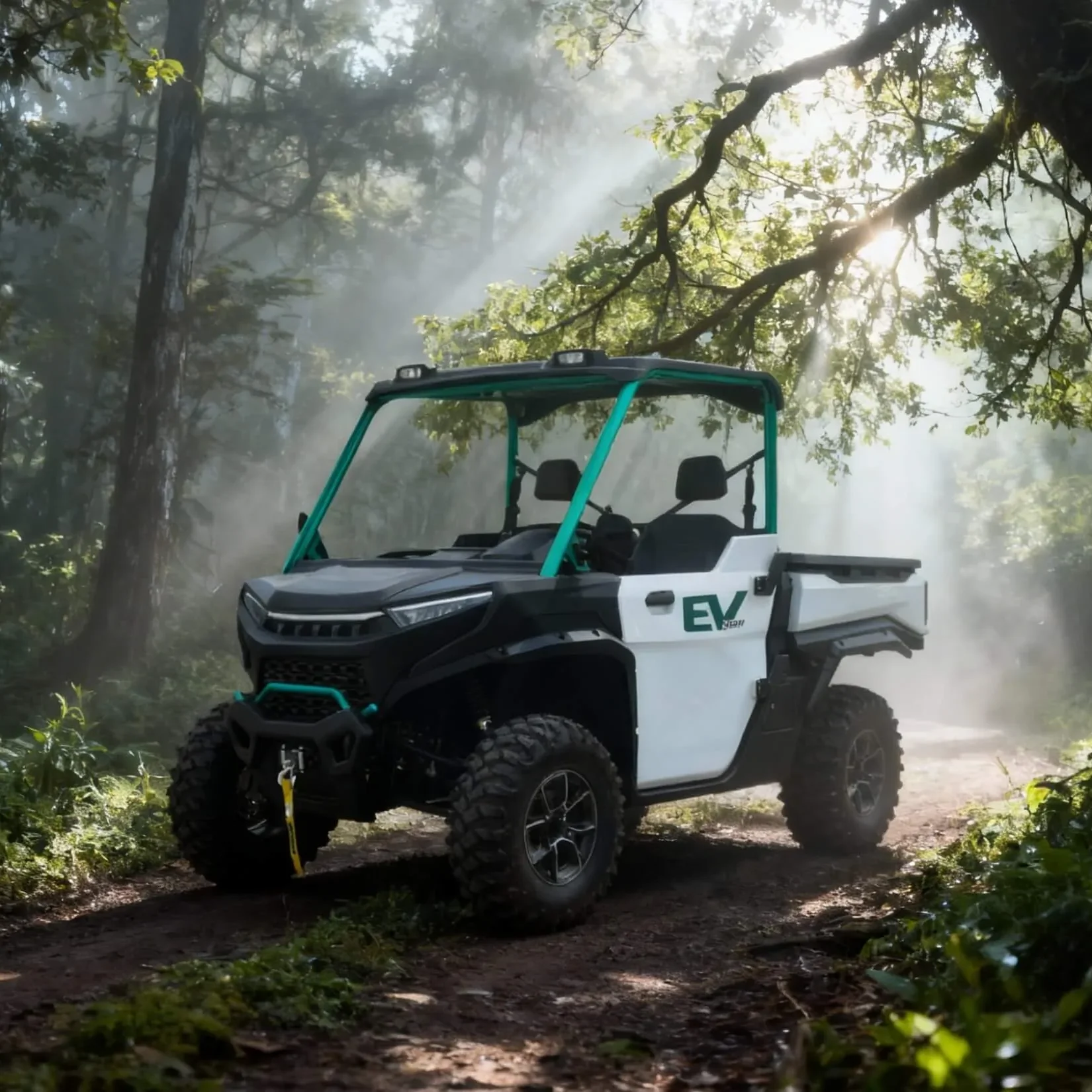 Electric Utility Terrain Vehicle with Dual Motor 144V 20kWh LiFePO4 Battery 4x4 500kg Bucket Load Capacity 75-100km/h Max Speed