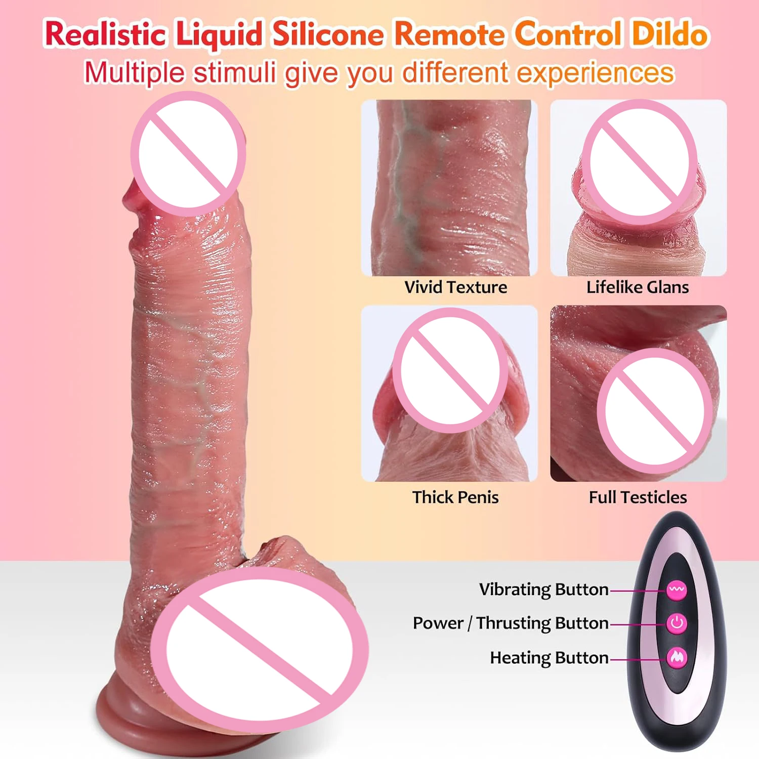 Mainan seks vibrator Dildo dorong elektrik 8.66 inci, mainan dewasa g-spot dengan cangkir hisap kuat, cocok untuk anal wanita Moonuo