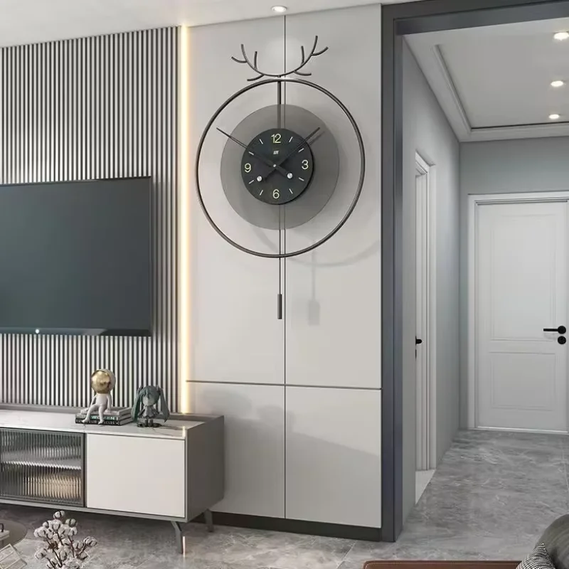 Nordic Style Fancy Wall Clock Black Digital Metal Minimalist Living Room Wall Clock Classic Design Luxury Reloj Pared Furniture