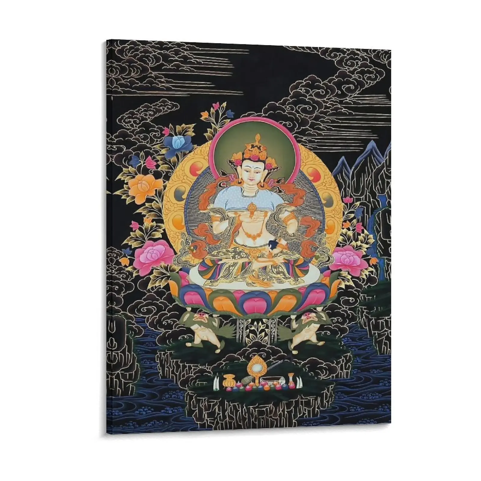 Dorje Sempa Thangka Vajrasattva Buddhist Art Canvas Painting Garage Custom Pub Poster Plaques Framed Wall Painting