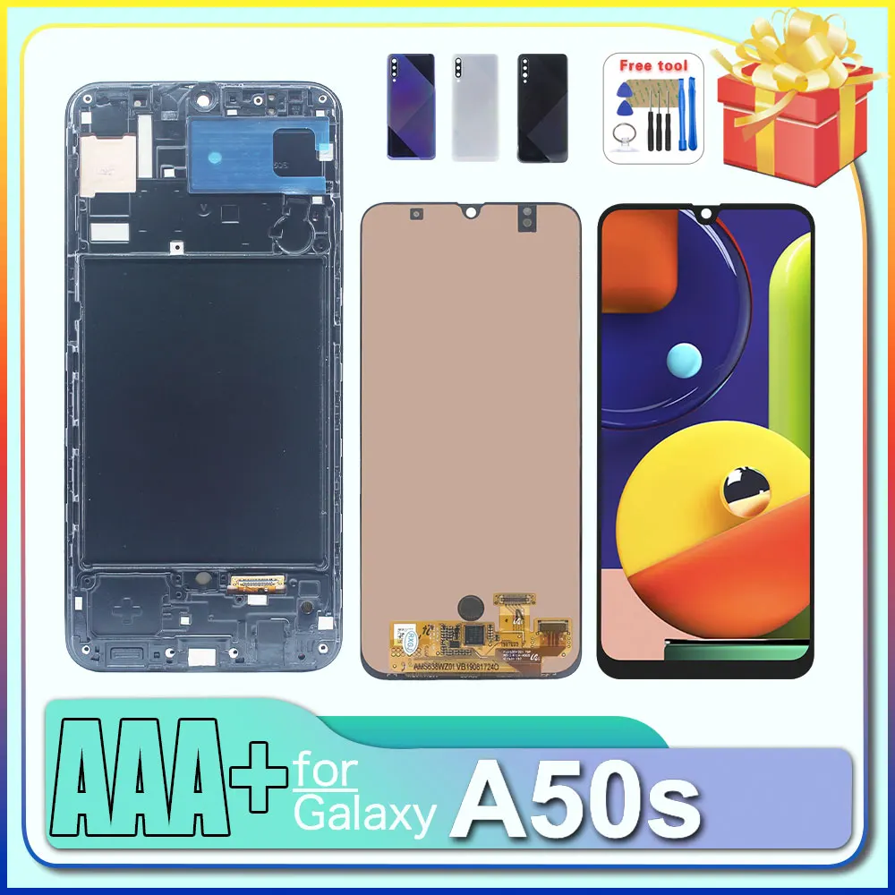 64インチ-amoled-lcd-サムスン-galaxy-a50s-lcdディスプレイ画面タッチデジタイザー-サムスン-a50s-電話用lcd-フレーム付き-a507f-a507fn